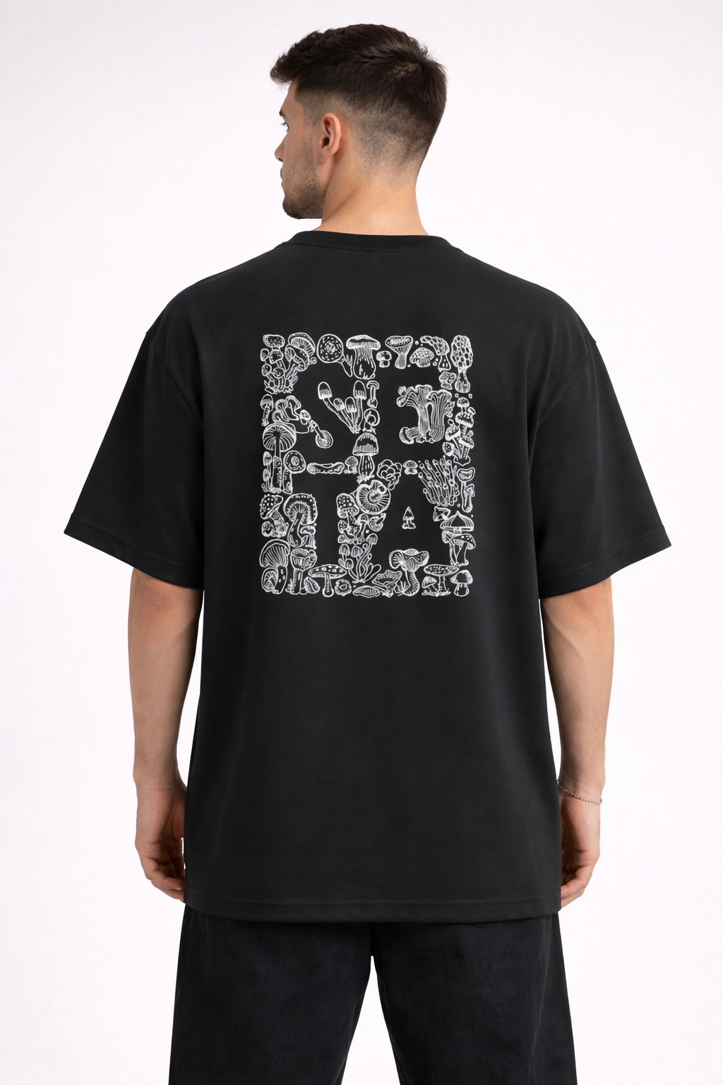 Abstract Graphic Oversized Black T-Shirt | Front & Back Print
