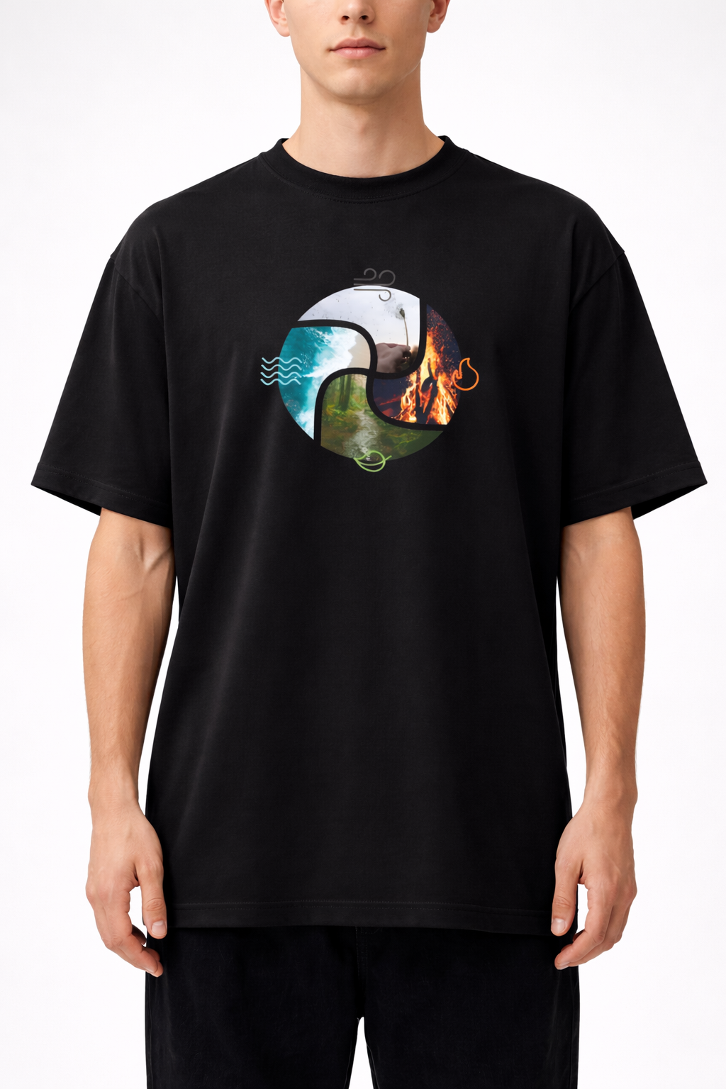 SUNSET Oversized Back Print T-Shirt – Black | Premium Streetwear
