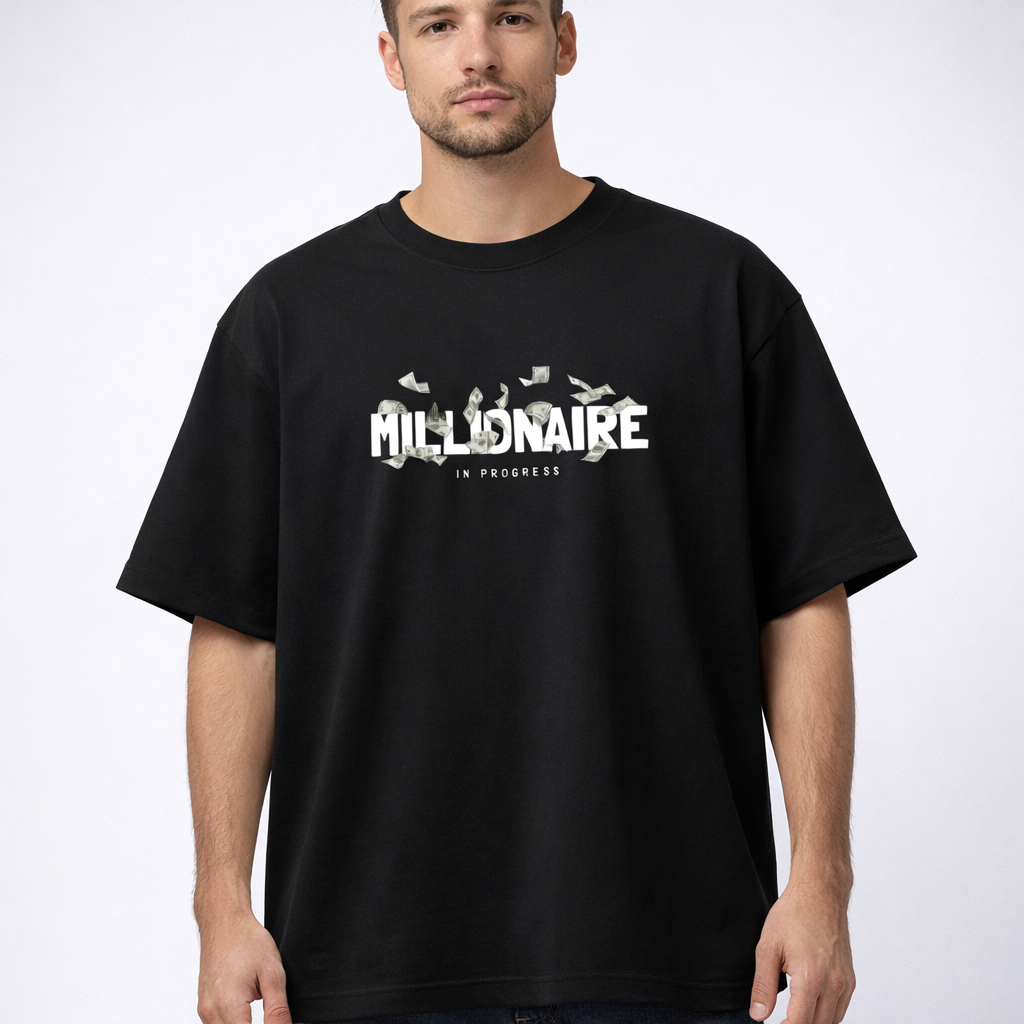 Millionaire In Progress Oversized Unisex T-Shirt | Premium Streetwear Graphic Tee