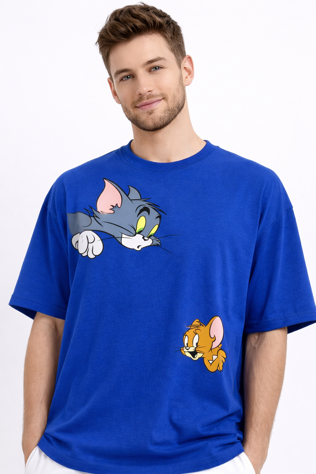 Tom & Jerry Royal Blue Oversized Unise T-Shirt