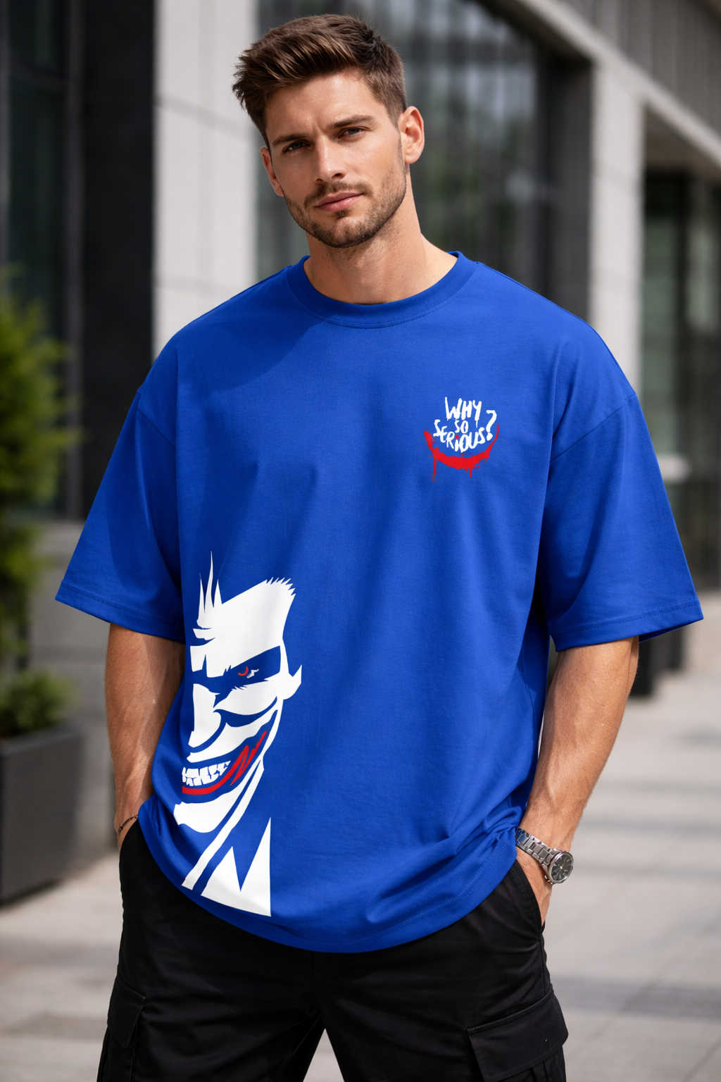Why So Serious Graphic Oversized T-Shirt for Men