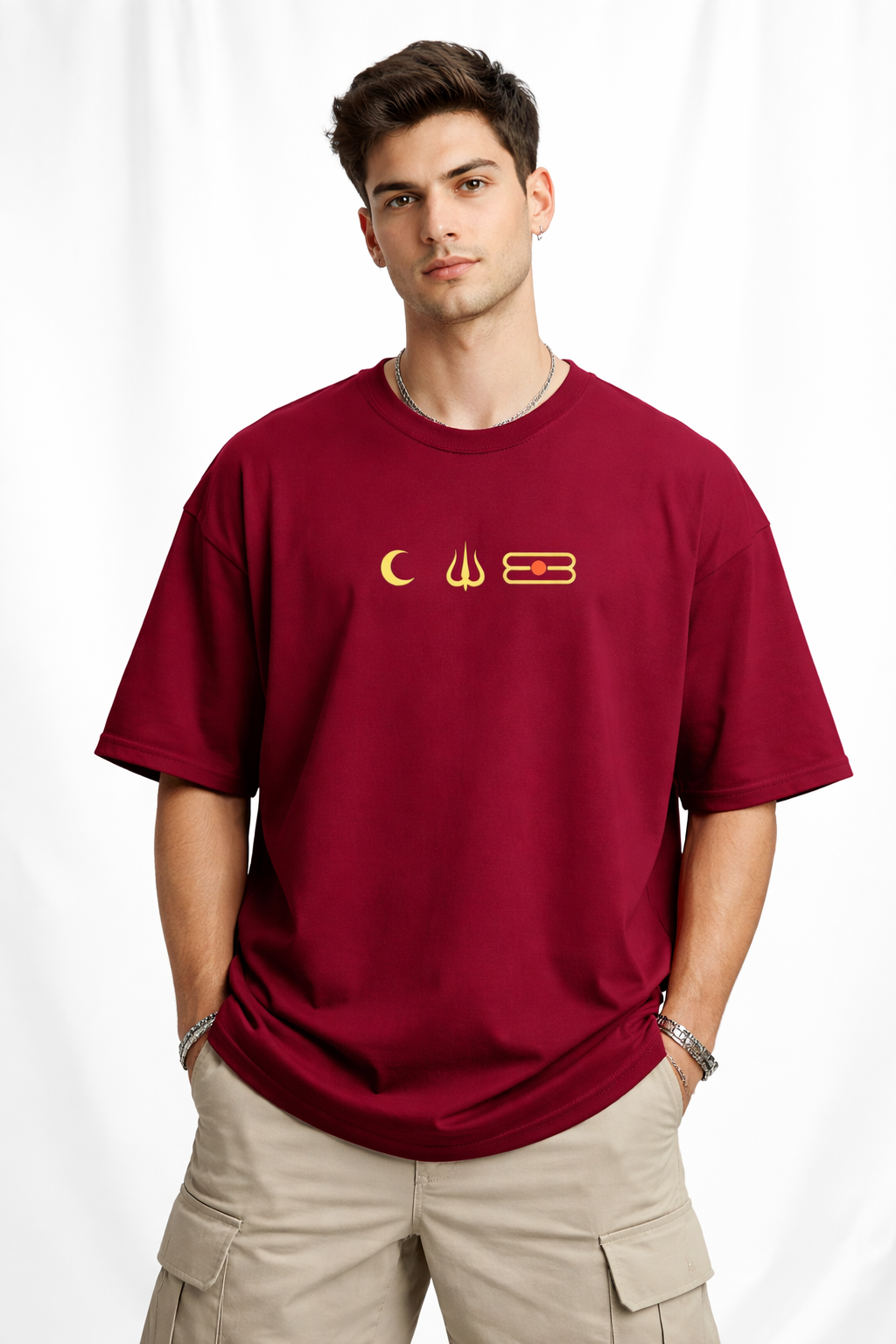 Aghori Oversized Maroon T-Shirt