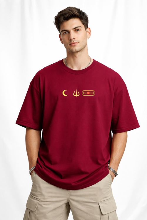 Aghori Oversized Maroon T-Shirt
