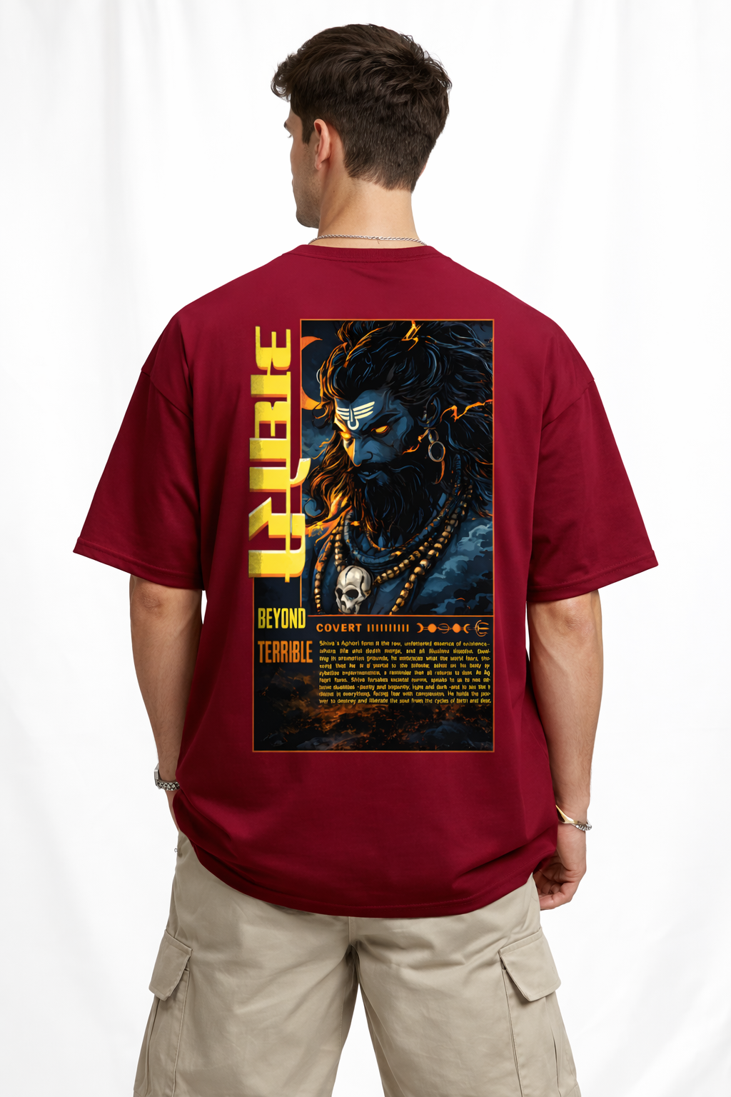 Aghori Oversized Maroon T-Shirt