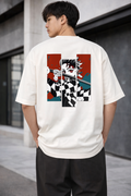 Anime Tanjiro Oversized T-Shirt – Off-White | Premium Anime Streetwear