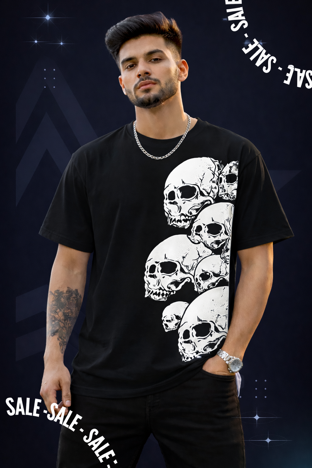 Skull Stack Premium Oversized Tshirt